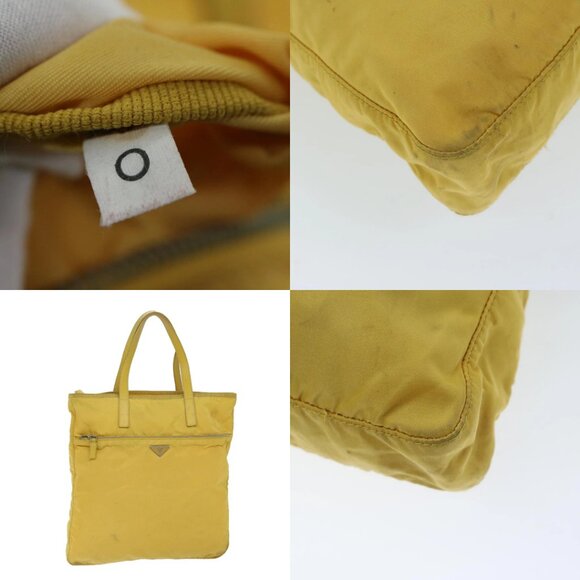 PRADA Tote Bag Nylon Yellow Auth 67978 - Picture 12 of 14